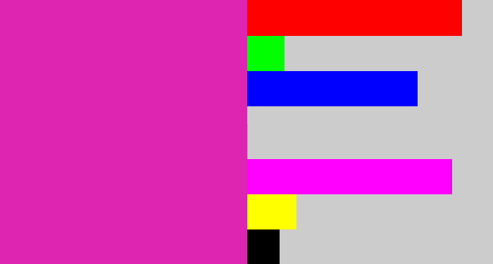 Hex color #de25b1 - purpley pink