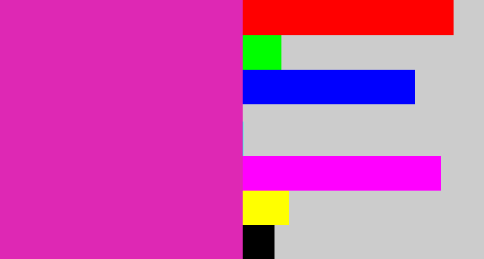 Hex color #de28b4 - purpley pink