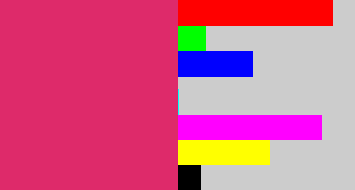 Hex color #de2a6a - dark pink