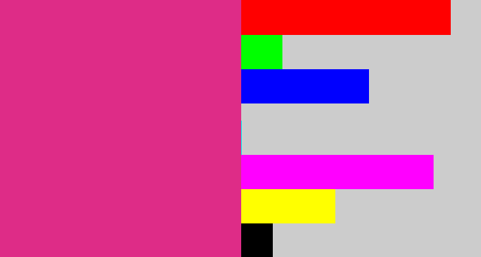 Hex color #de2c87 - darkish pink