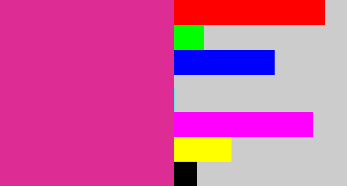Hex color #de2c95 - darkish pink