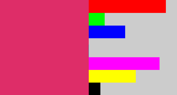 Hex color #de2d68 - dark pink