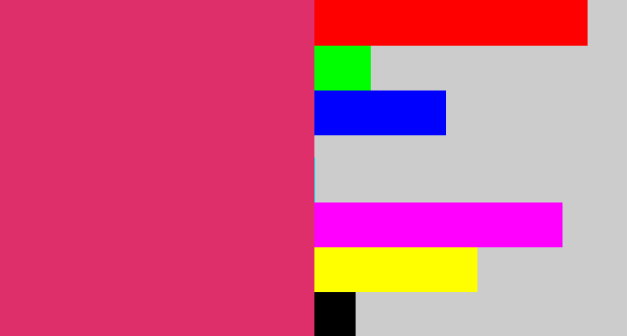 Hex color #de2f6b - dark pink