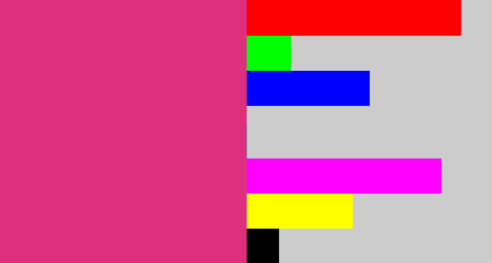 Hex color #de2f7f - darkish pink