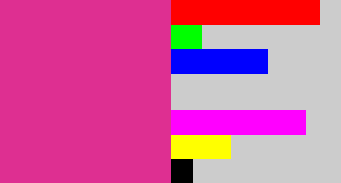 Hex color #de2f91 - darkish pink