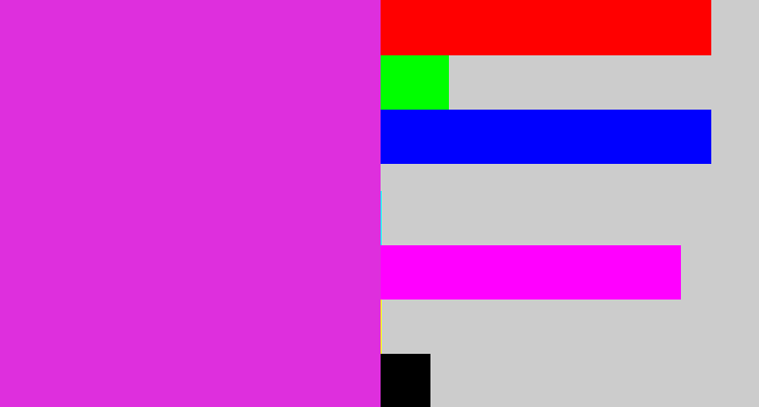 Hex color #de2fdd - purple/pink