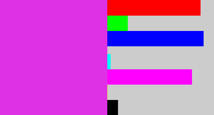 Hex color #de31e6 - purple/pink