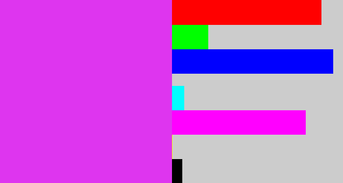 Hex color #de35ef - purple/pink