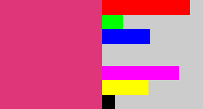 Hex color #de3678 - darkish pink