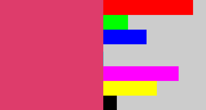 Hex color #de3c6b - dark pink
