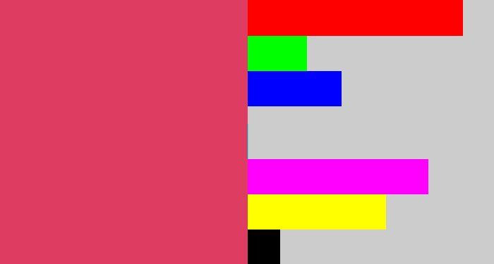 Hex color #de3d61 - dark pink
