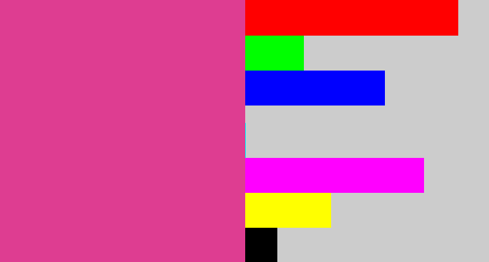 Hex color #de3d91 - darkish pink