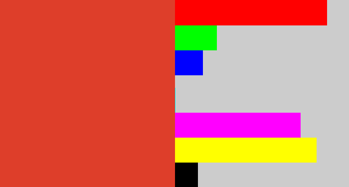 Hex color #de3e2a - tomato