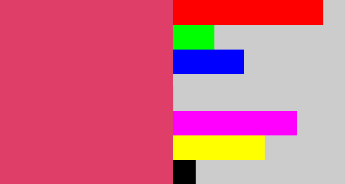 Hex color #de3e68 - dark pink