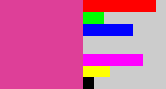 Hex color #de3f98 - darkish pink