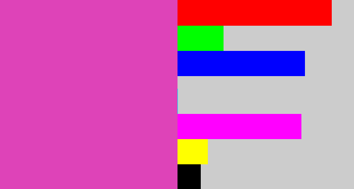 Hex color #de43b8 - purpleish pink
