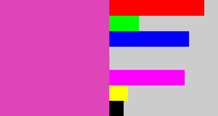 Hex color #de45b9 - purpleish pink