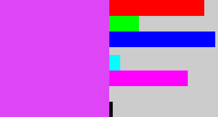 Hex color #de45f7 - heliotrope
