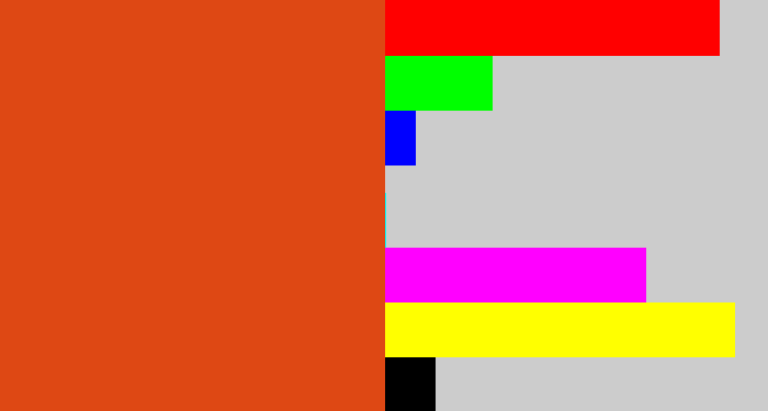 Hex color #de4814 - deep orange