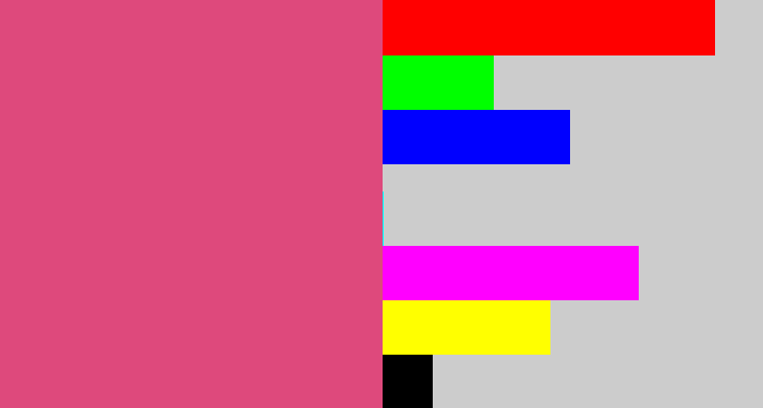 Hex color #de497c - darkish pink