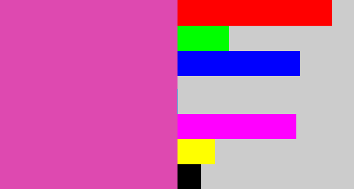 Hex color #de49b0 - purpleish pink