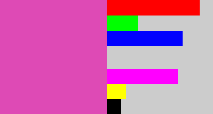 Hex color #de4ab5 - purpleish pink