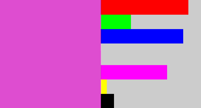 Hex color #de4cd0 - purpleish pink