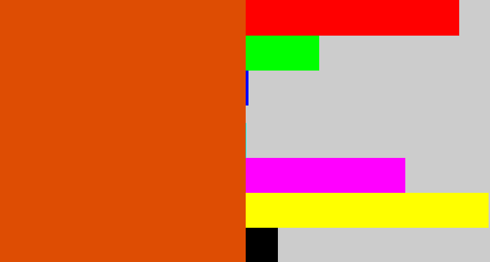 Hex color #de4d03 - deep orange