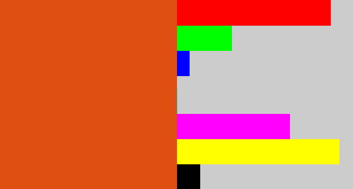 Hex color #de4f11 - deep orange