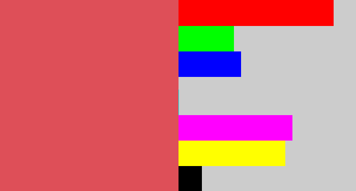 Hex color #de4f58 - pastel red