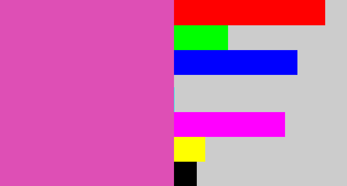 Hex color #de4fb5 - purpleish pink