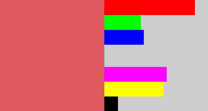 Hex color #de5860 - pastel red