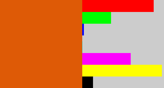 Hex color #de5a06 - deep orange