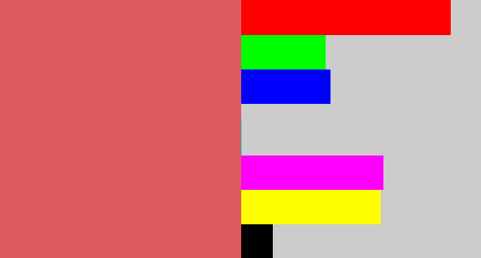 Hex color #de5a5e - pastel red