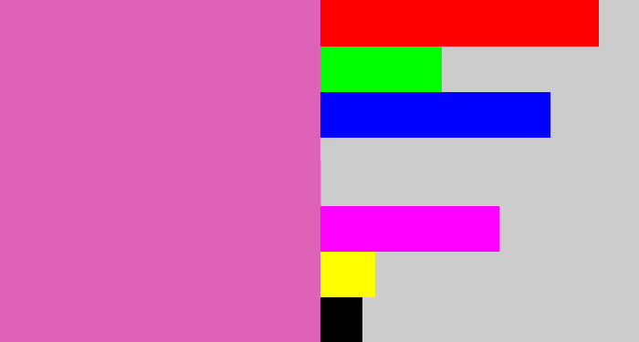 Hex color #de62b8 - pale magenta