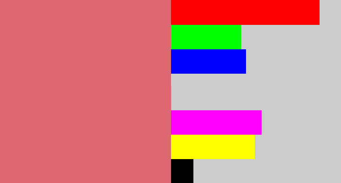 Hex color #de6871 - pinkish