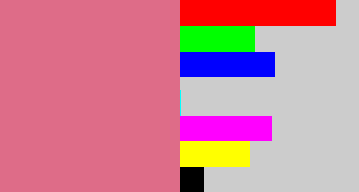 Hex color #de6c88 - pinkish