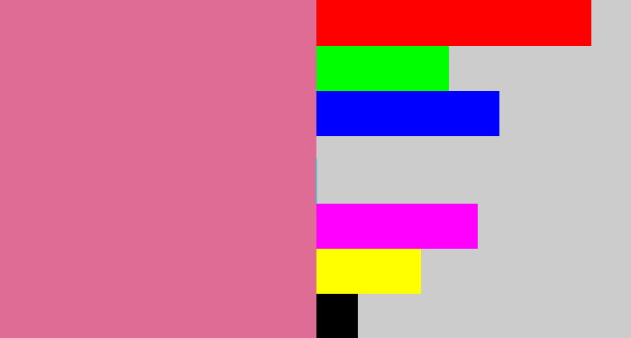 Hex color #de6c95 - muted pink
