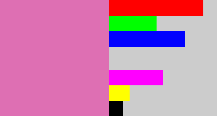 Hex color #de6fb3 - pale magenta