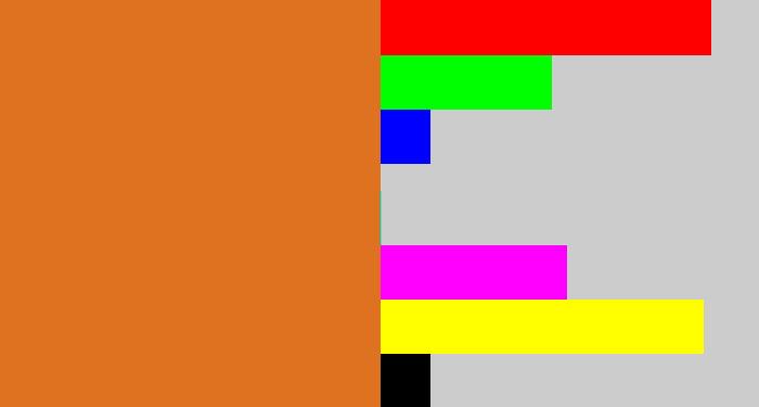 Hex color #de7221 - brownish orange