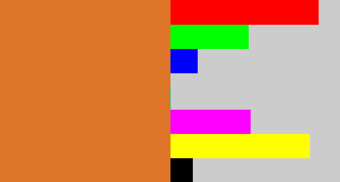 Hex color #de7528 - brownish orange