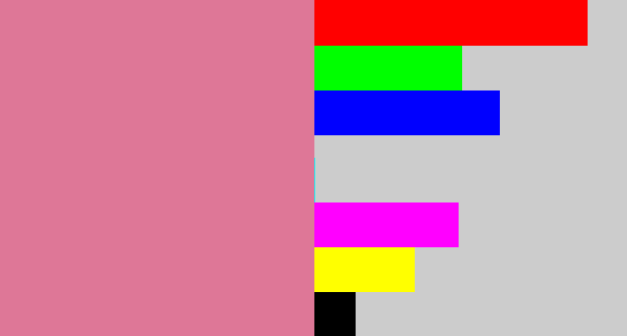 Hex color #de7797 - muted pink