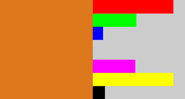 Hex color #de781d - brownish orange