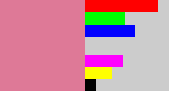 Hex color #de7997 - muted pink