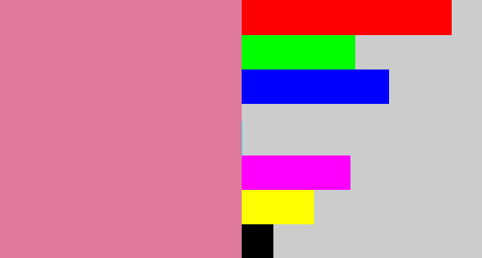 Hex color #de799b - dull pink