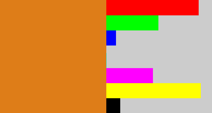 Hex color #de7d18 - brownish orange