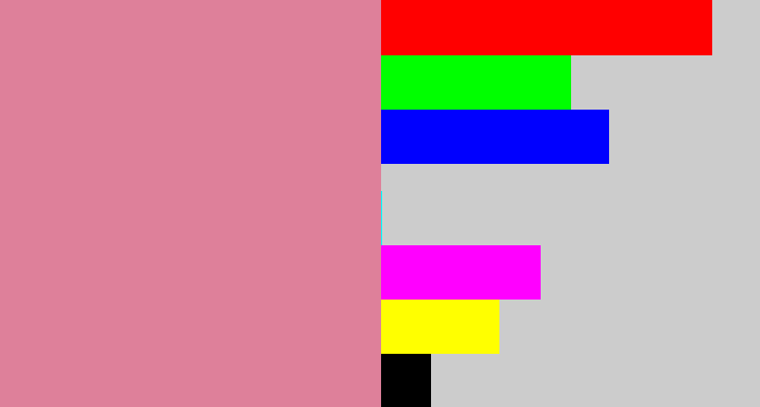 Hex color #de809a - dull pink