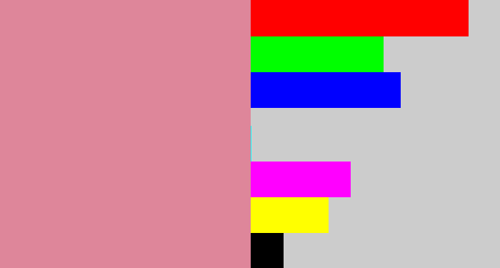 Hex color #de869a - dull pink