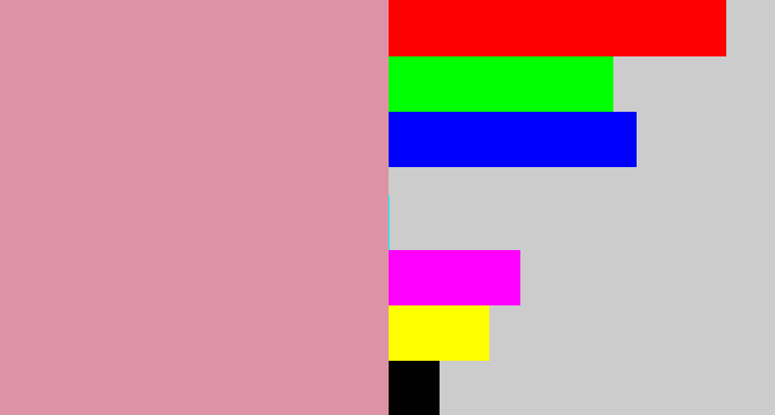 Hex color #de93a4 - pig pink