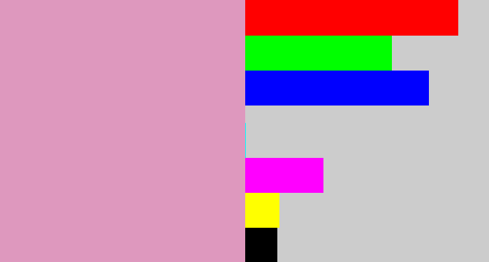 Hex color #de98be - faded pink